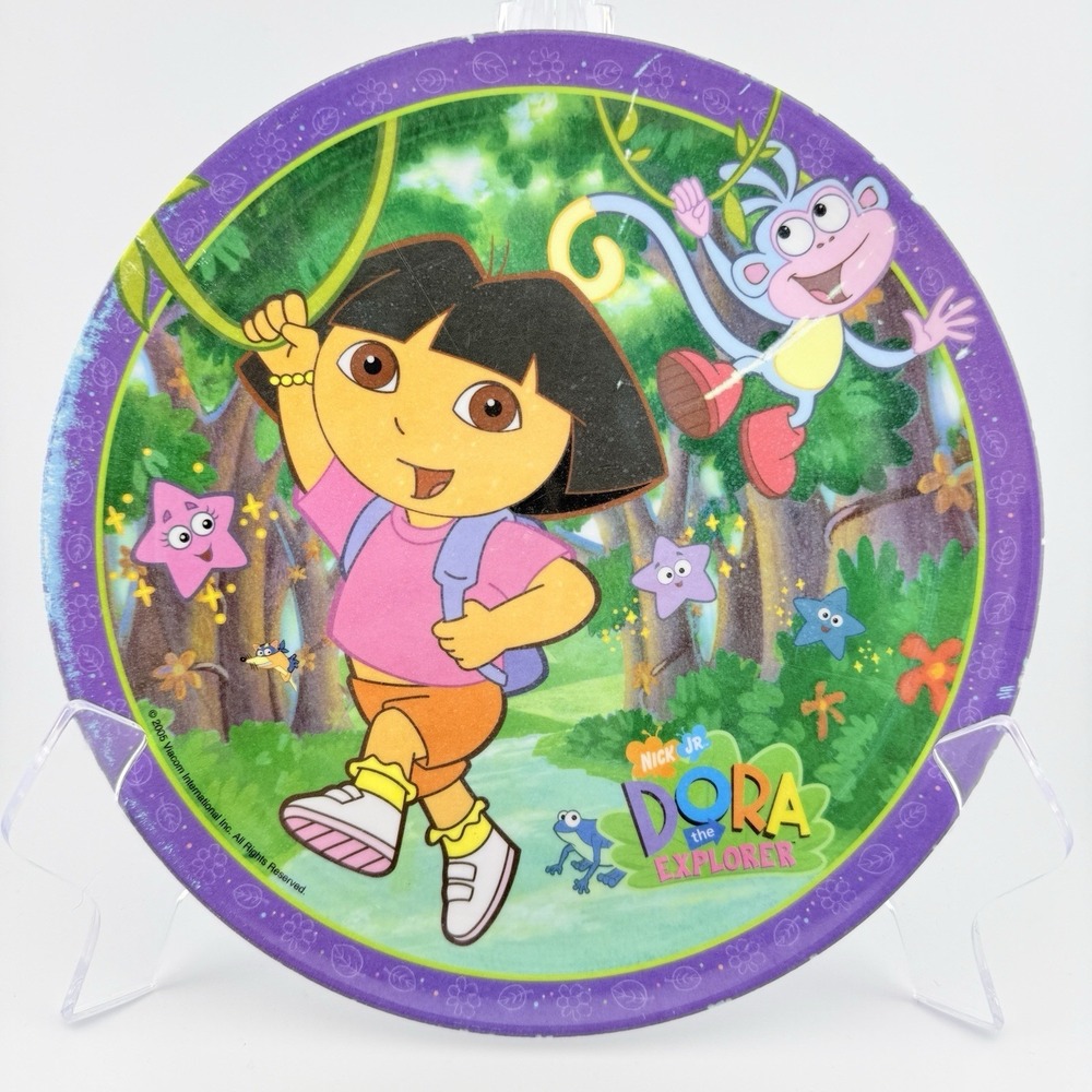 Vtg Dora The Explorer‎ Boots Zak Designs Nickelodeon Jr Kids Melamine Plate 8" N